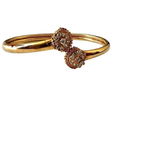 Gold tone rhinestone bangle bracelet - Picture 8 of 8